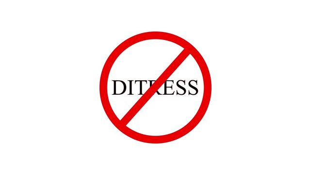 ditress sign icon isolated on transparent background.
