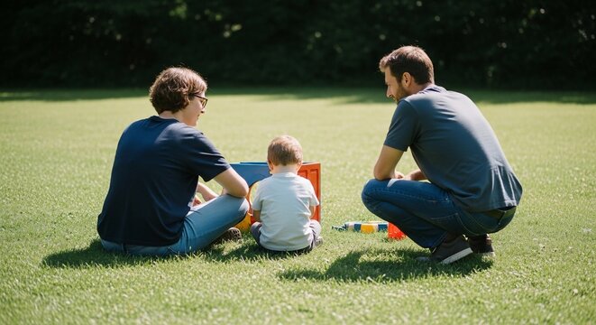 Family enjoying outdoor playtime