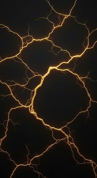 Abstract Golden Veins on Black Marble Background.