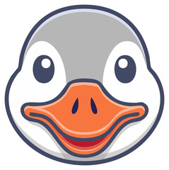 Obraz premium Friendly goose head cartoon character icon with a happy smiling expression vector illustration