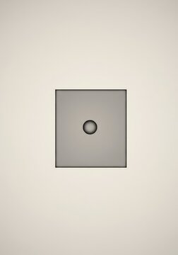 Abstract gray square with low opacity setting against a light background, representing transparency control in digital graphics design programs, clean, square, blank