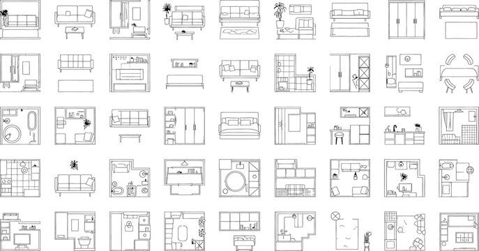 Blueprint pattern architectural plans isolated on transparent background technical drawings and detailed schematics