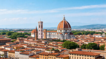 Fototapeta premium Cityscape with dome and tower