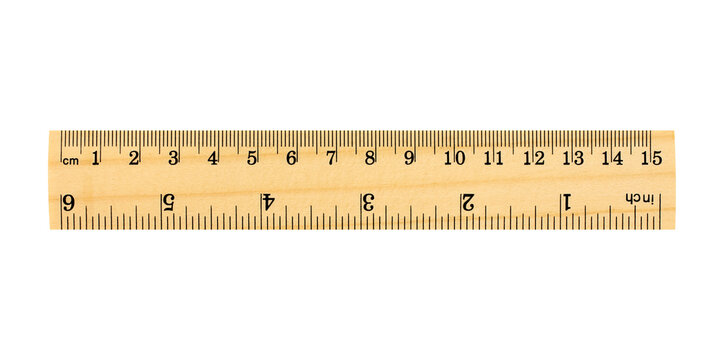 Wooden ruler isolated on a transparent background. Stock photo