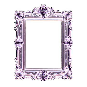 decorative ornate border photo frame, on transparent background