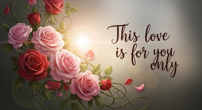 Floral roses romantic composition