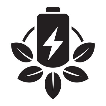 Eco friendly battery vector icon concept representing green energy and sustainable power.