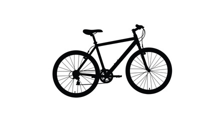 Obraz premium A black silhouette of a mountain bike showcasing its design silhouette