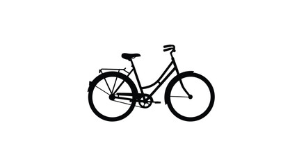 Fototapeta premium Classic bicycle with a rear rack depicted in a striking silhouette
