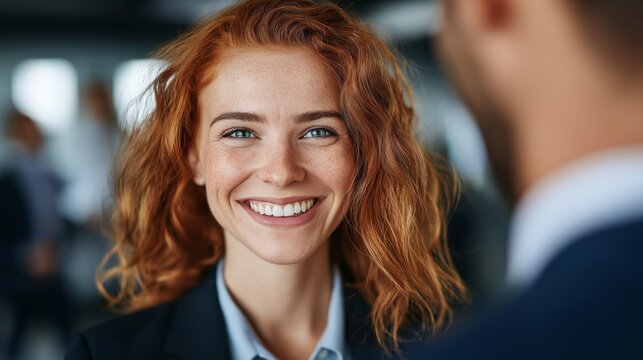 Warm smile lights up her face