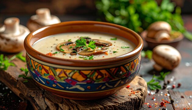 Frische Pilzsuppe