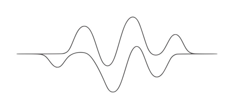 Two dark gray wavy lines a white abstract curve