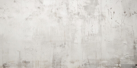 Fototapeta premium Weathered White Plaster Wall with Cracks and Peeling Paint Light Gray Concrete Texture with Subtle Grunge Patterns for Abstract Urban Background Design.