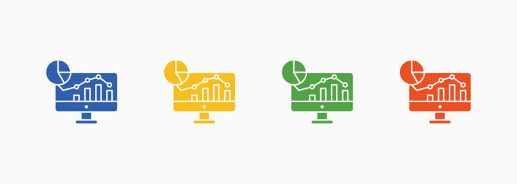 Analysis Icon Set Color Multiple Style Collection Element For Design