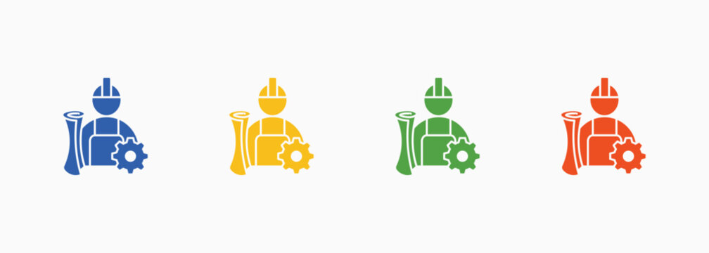 Engineering Icon Set Color Multiple Style Collection Element For Design