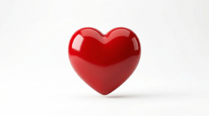 Fototapeta premium Red heart shape on a white background with valentine affection celebration anniversary sweetheart relationship friendship heartbeat vitality devotion fondness sympathy compassion
