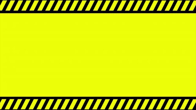 Hazard Warning Border Frame Animation Overlay.
Industrial Caution Frame Motion Graphic.