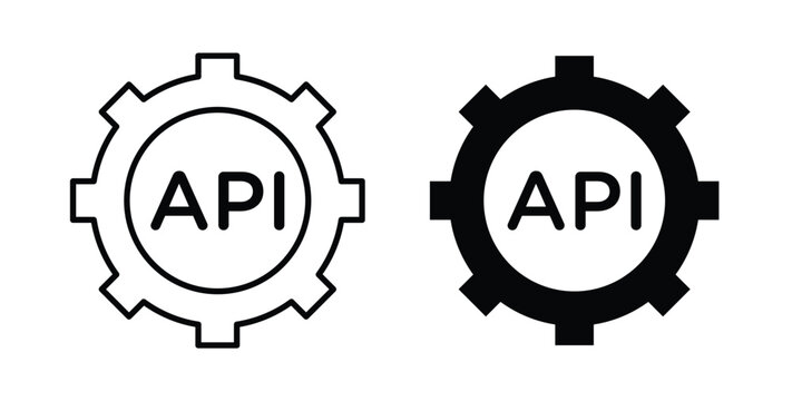 API icon vector illustration logo design in clipart and strokes