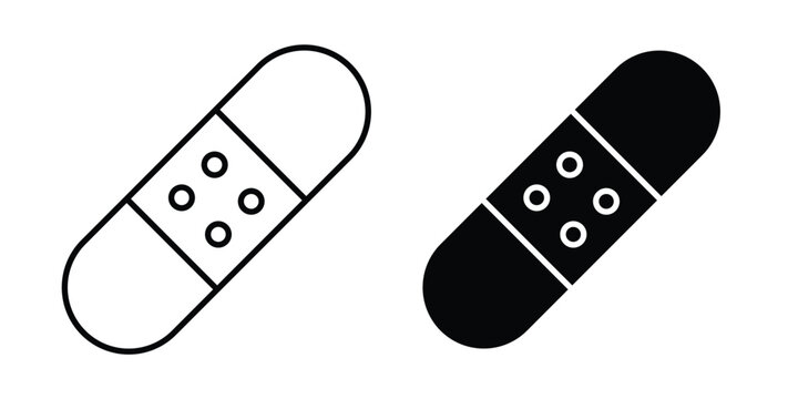 Band aid icon vector illustration logo design in clipart and strokes