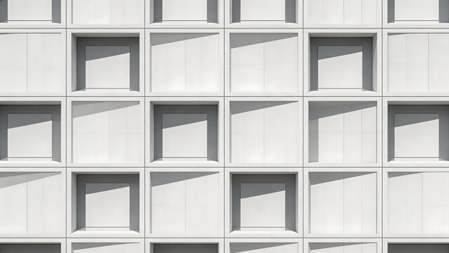 White geometric building facade