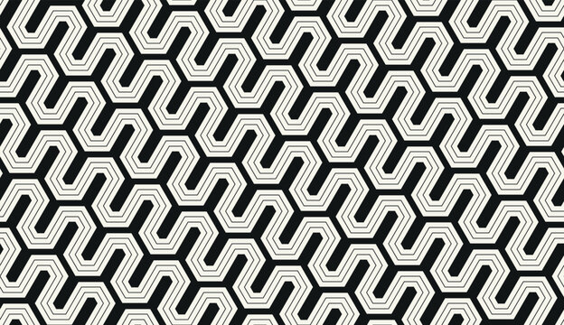 Vector seamless pattern. Modern geometric print. Repeating tile design with a linear grid. Striped linear surface design. Abstract decorative background for textile, wallpaper, packaging.