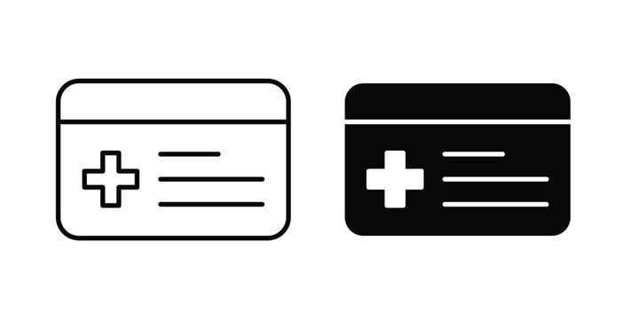 Insurance card icon vector illustration logo design in clipart and strokes