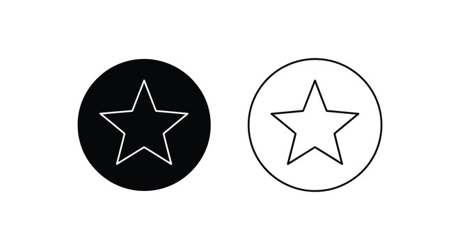 Two contrasting star icons within circles showcasing positive and negative space silhouette