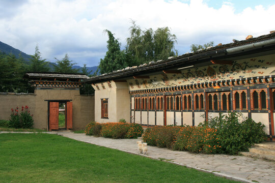 building at the folk heritage museum in thimphu in bhutan 