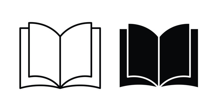 open book icon vector illustration logo design in clipart and strokes