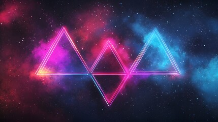 Naklejka premium Abstract neon geometry background for trendy social media visuals image