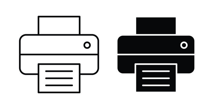 Printer icon vector illustration logo design in clipart and strokes