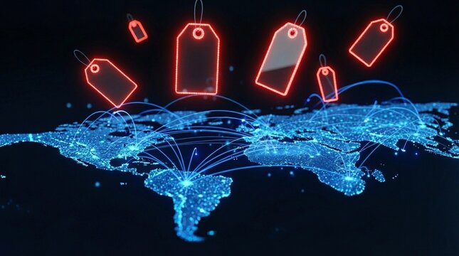 World map with pins and flight paths for global travel planning.