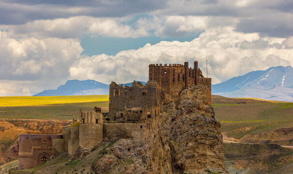 Hosap Kalesi (Castle) Van, Turkey. View on hosap castle on and the surrounding mountains of Hosap castle in Eastern Turkey.