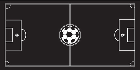 White soccer ball on black soccer field sport game © ridhoi