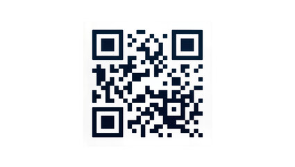 Fototapeta premium Black and white QR code matrix pattern, isolated on transparent background