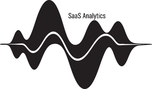 Saa s analytics digital sound wave visualization logo with analytics, software