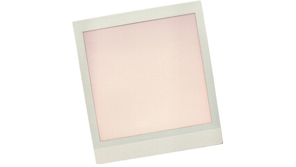 Fototapeta premium Blank instant photo frame with soft pink gradient, isolated on transparent background