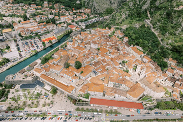 Fototapeta premium Picturesque Coastal City Featuring Winding Streets And Marina