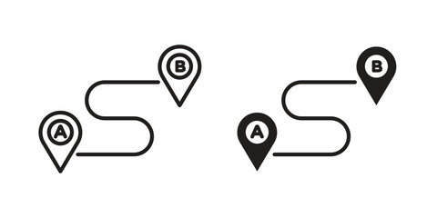 Path A to B icon set, logo vector eps10 © arif