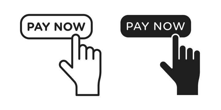 Pay now icon set, logo vector eps10