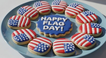 Obraz premium Festive patriotic cookies a happy flag day celebration with american flag designs