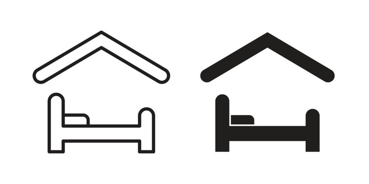 Shelter beds icon set, logo vector eps10