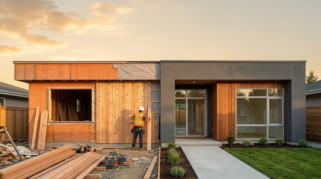 Property insurance risk assessment house under construction copy space