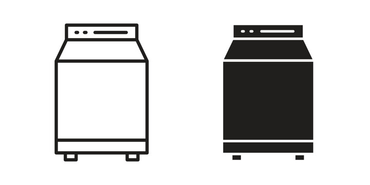 Top load washer icon set, logo vector eps10
