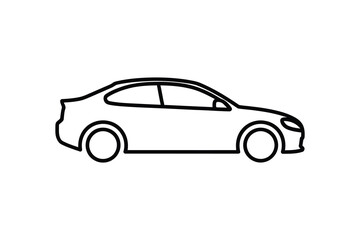Fototapeta premium Modern sleek coupe car design with two doors and round wheels illustration vector graphic