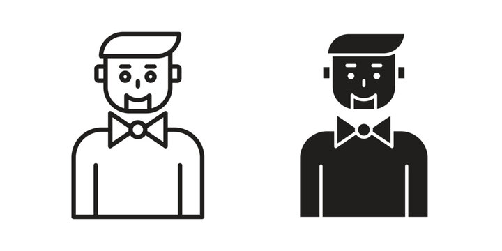 Ventriloquist icon set, logo vector eps10