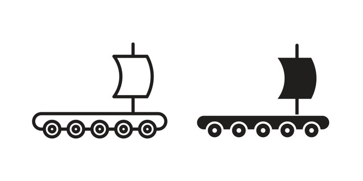 Wood Raft icon set, logo vector eps10