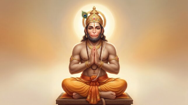 Lord Hanuman Calm Devotional Blessing Spiritual Wallpaper