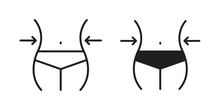 Women waist icon set, logo vector eps10