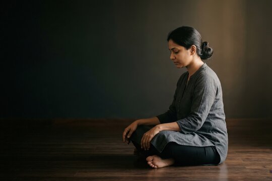 Indian Woman Regret After Decision Emotional Reflection Concept